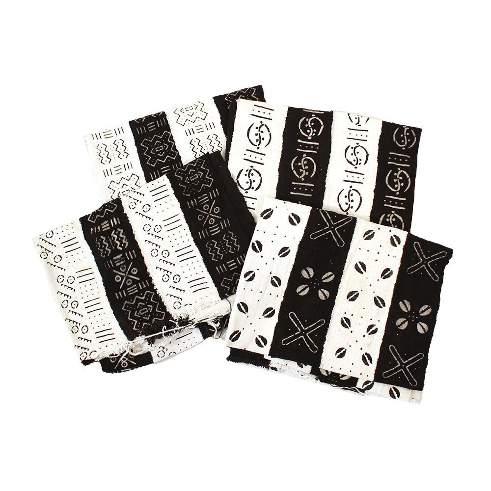 Mud cloth Bambara - Black and White Multi-Strip